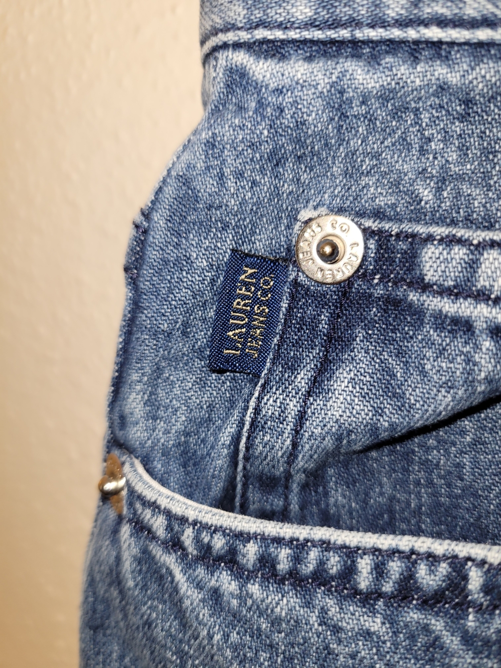 Lauren Jeans Co Ralph Lauren Denim Midi Skirt Raw Hem Blue Size 4 - Picture 2 of 8